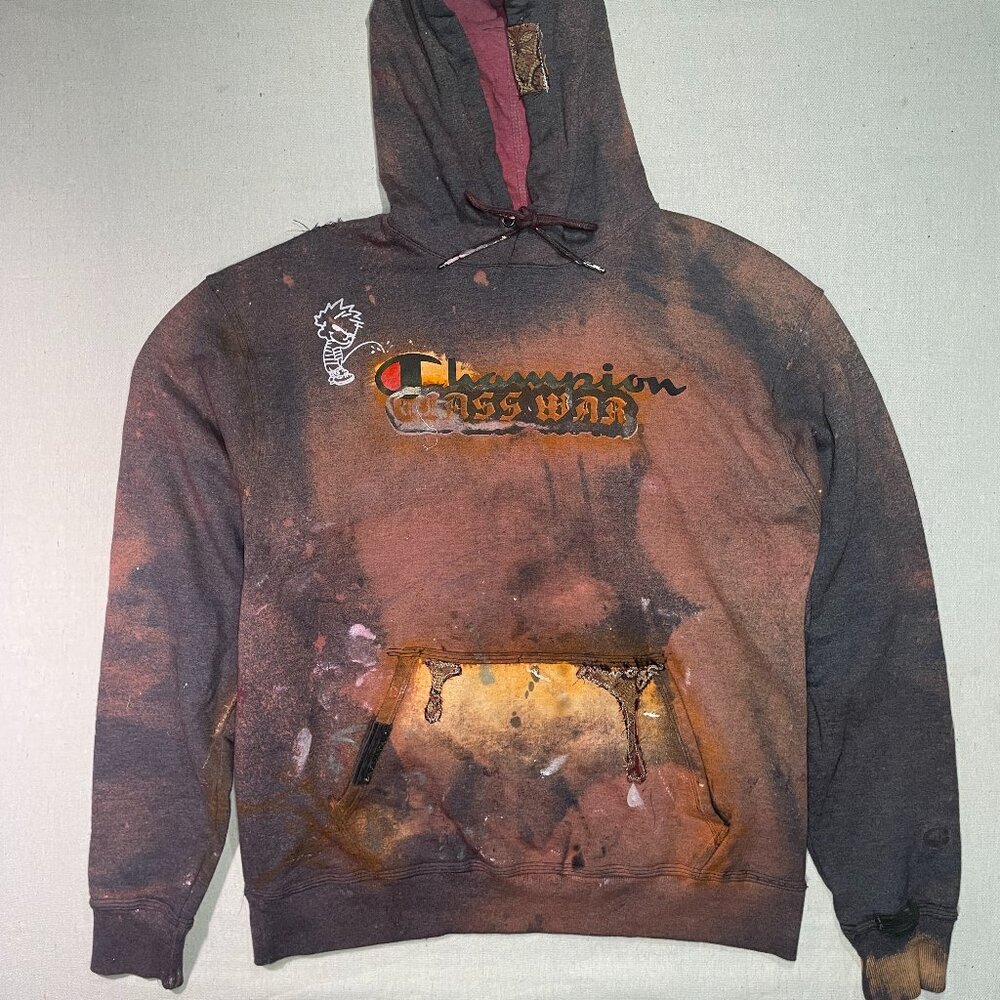 Large Champion hoodie with Delphi additions